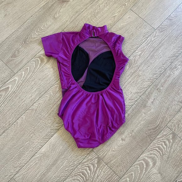 Patrick J Dancewear Must Have Leotard with Open Back in Purple Size AS - Picture 2 of 3